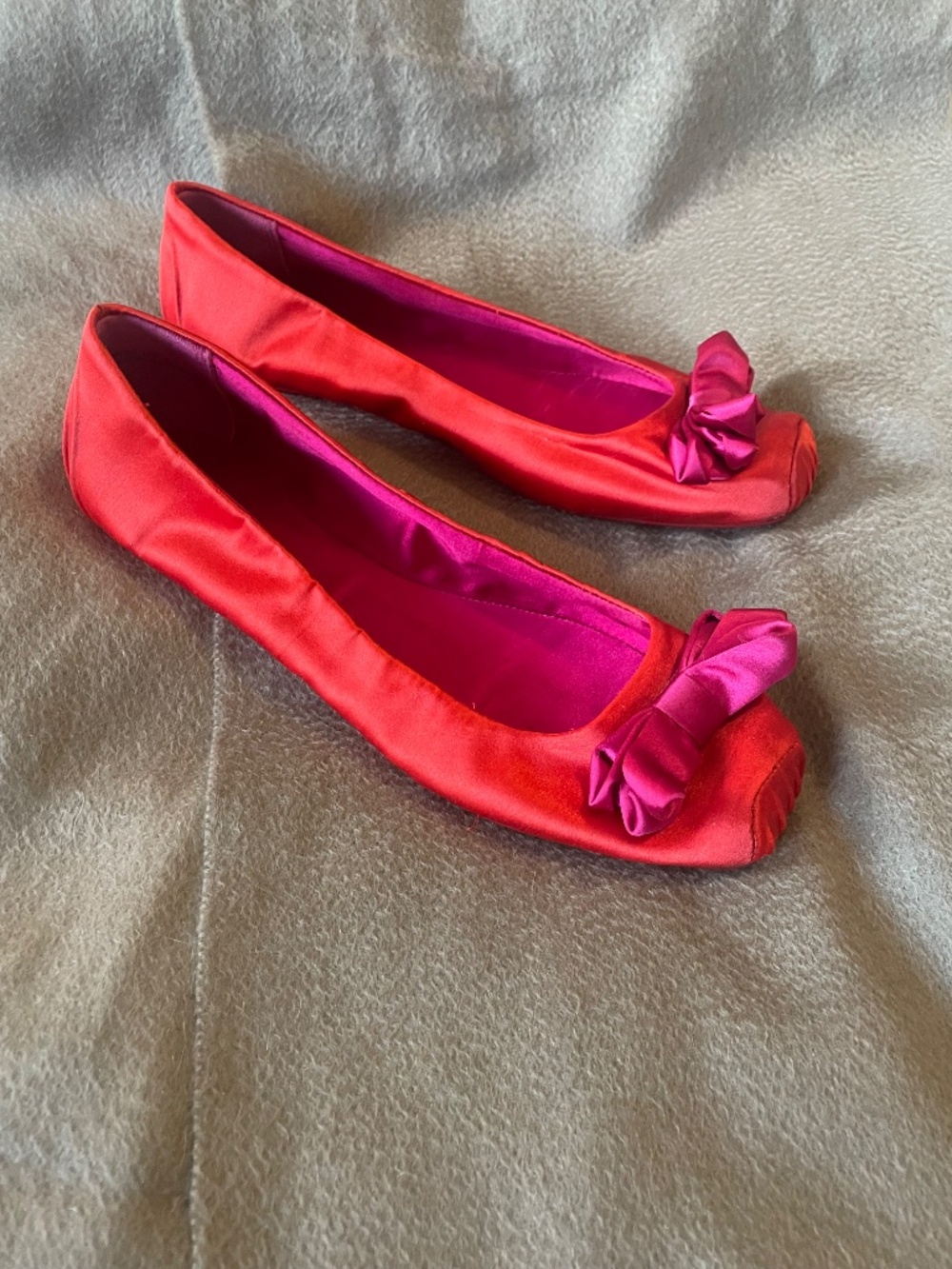 Kate Spade red satin ballet flats - Picture 4 of 8